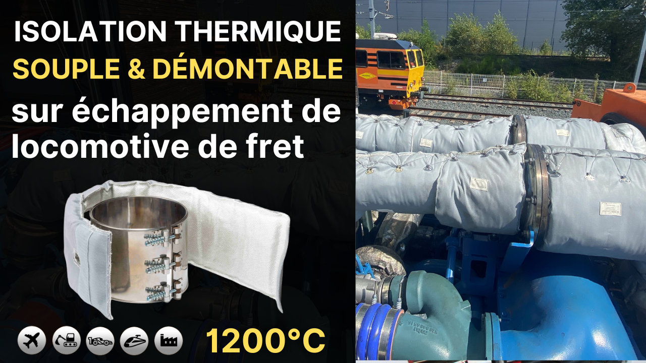 video-isolation-thermique-souple-demontable-sur-echappement-de-locomotive-de-fret